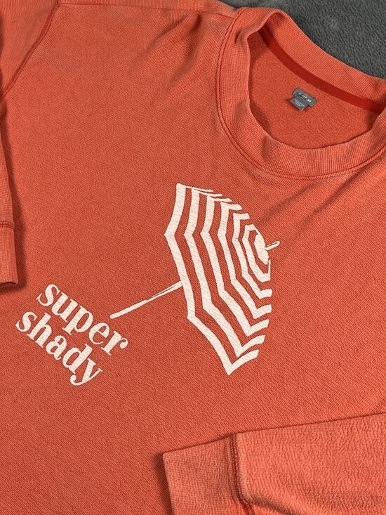 aerie Tops - Aerie Sweatshirt Women Size M Coral "Super Shady" Crewneck Oversized Long Sleeve